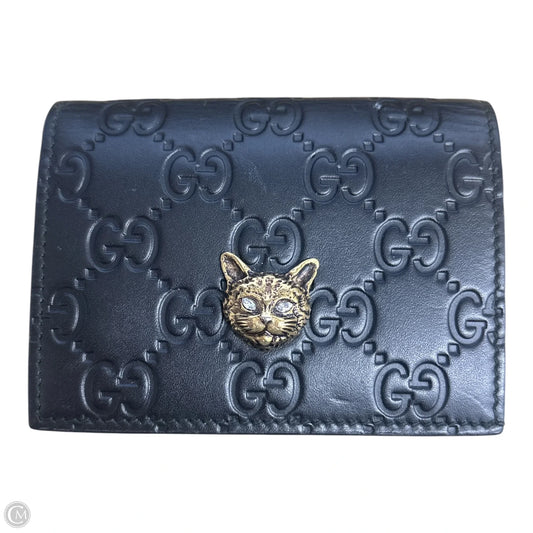 Gucci Monogram Leather Bifold Wallet, Size: Small