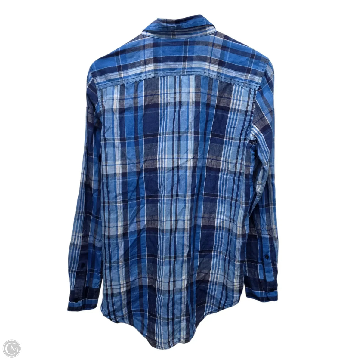 Lauren By Ralph Lauren Long Sleeve Button Down Top In Blue, Size: M