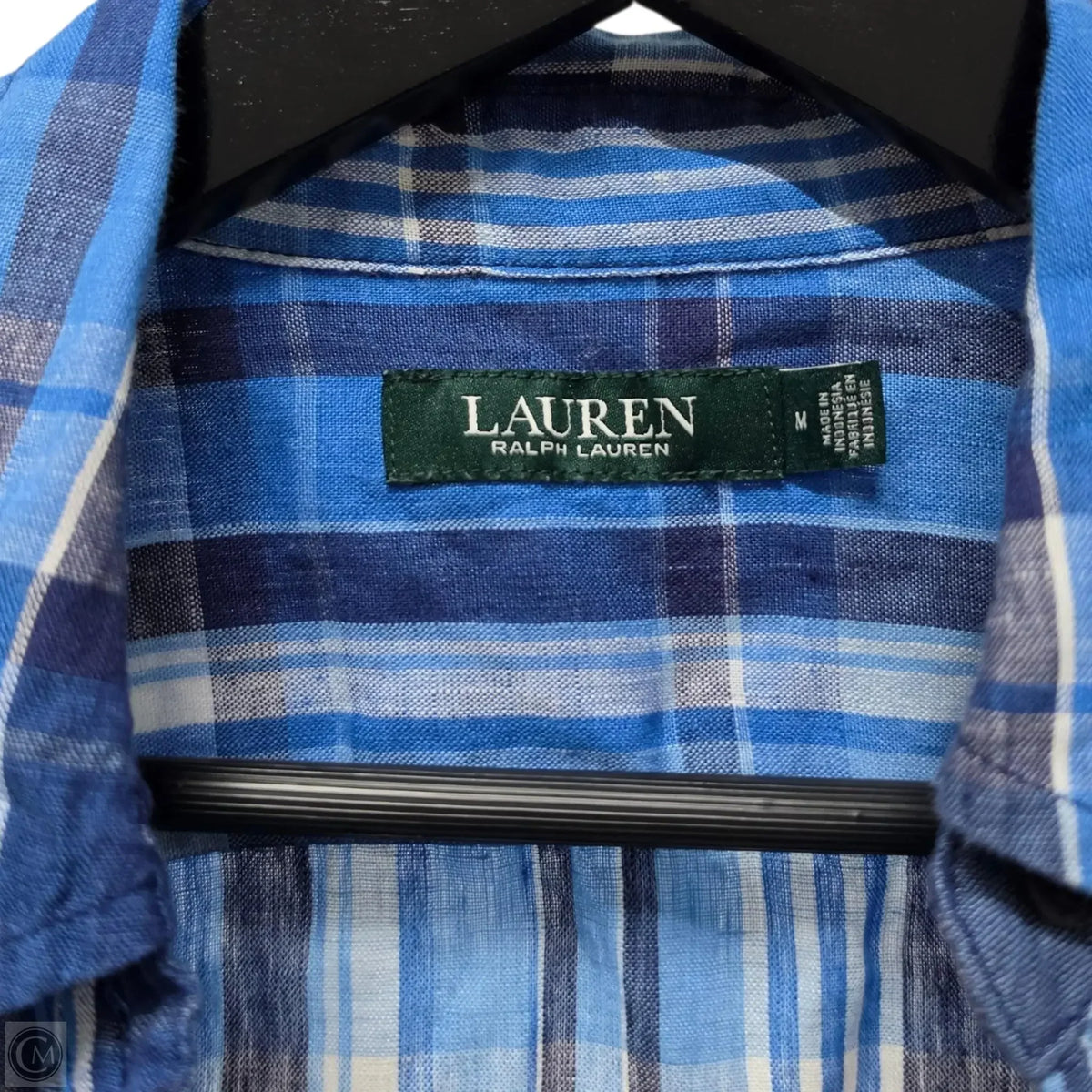 Lauren By Ralph Lauren Long Sleeve Button Down Top In Blue, Size: M