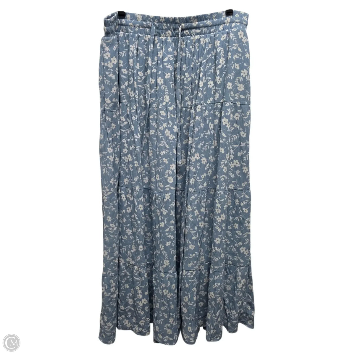 Torrid Floral Maxi Skirt In Blue & White, Size: 1x