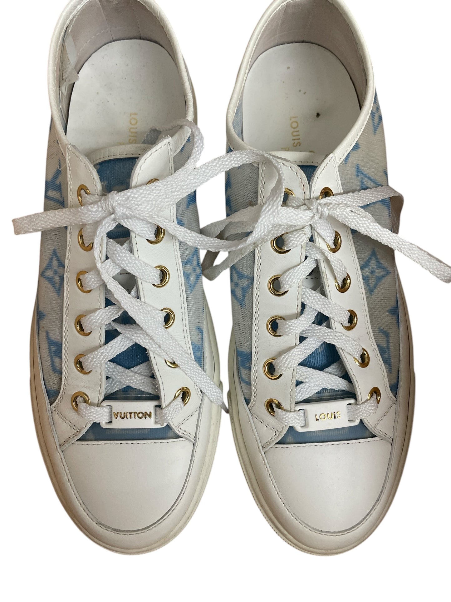 Shoes Luxury Designer By Louis Vuitton In Blue & White