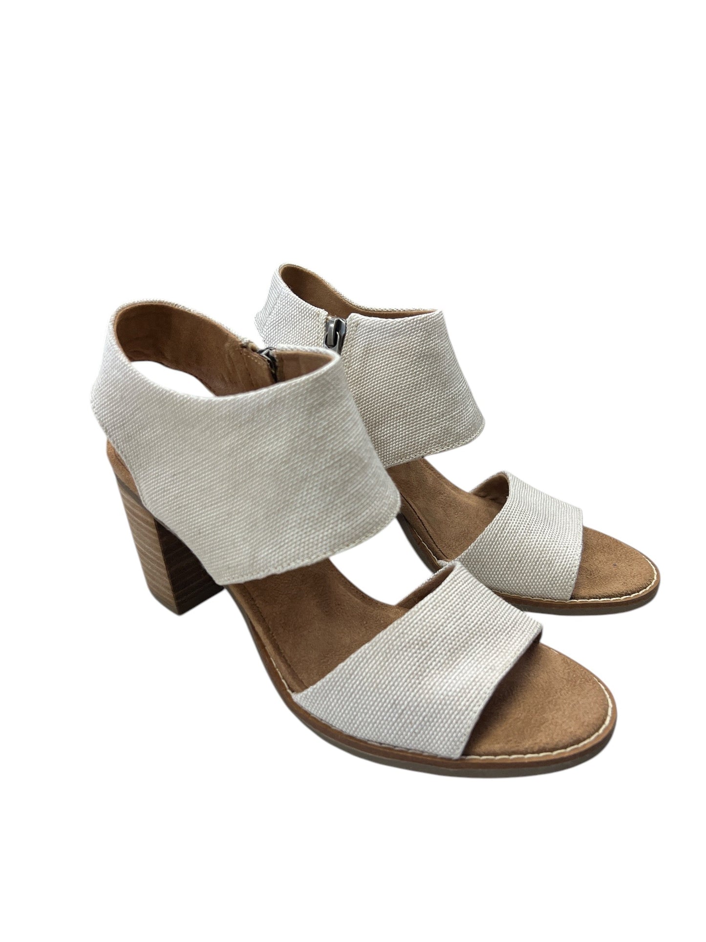 Sandals Heels Block By Toms In Cream, Size: 8