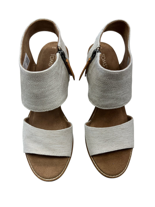 Sandals Heels Block By Toms In Cream, Size: 8