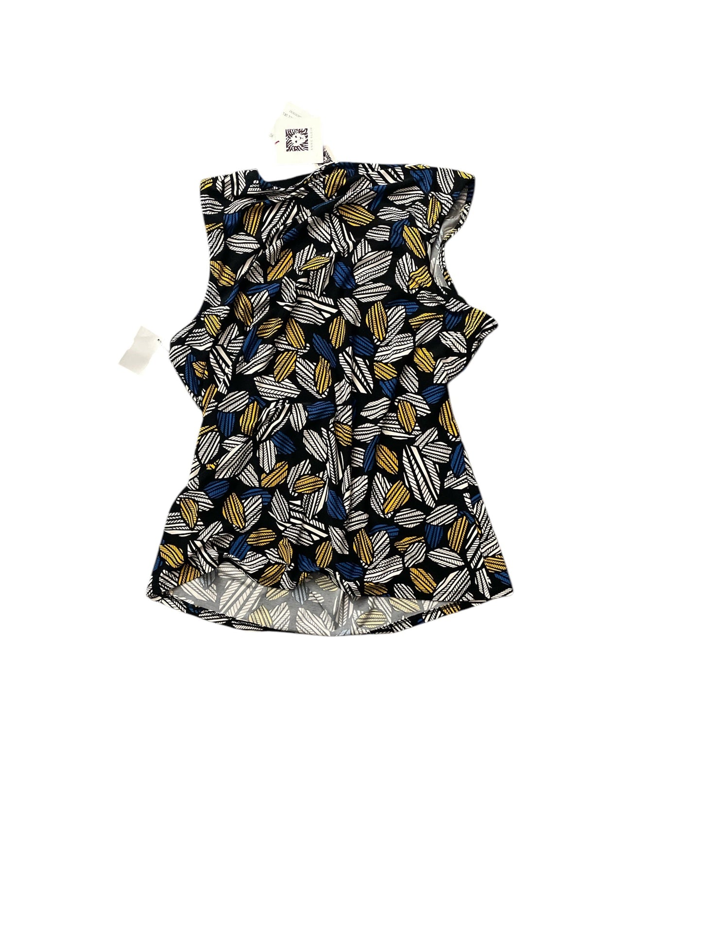 Top Sleeveless Basic By Anne Klein In Blue & Gold, Size: L