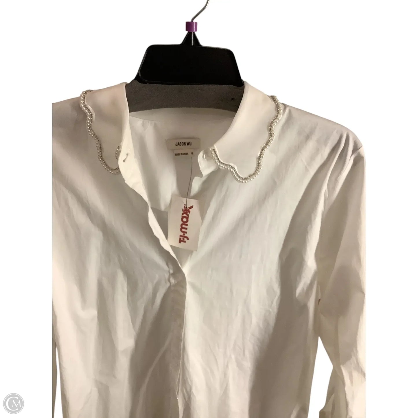 Top Long Sleeve Designer By Jason Wu In White, Size: M