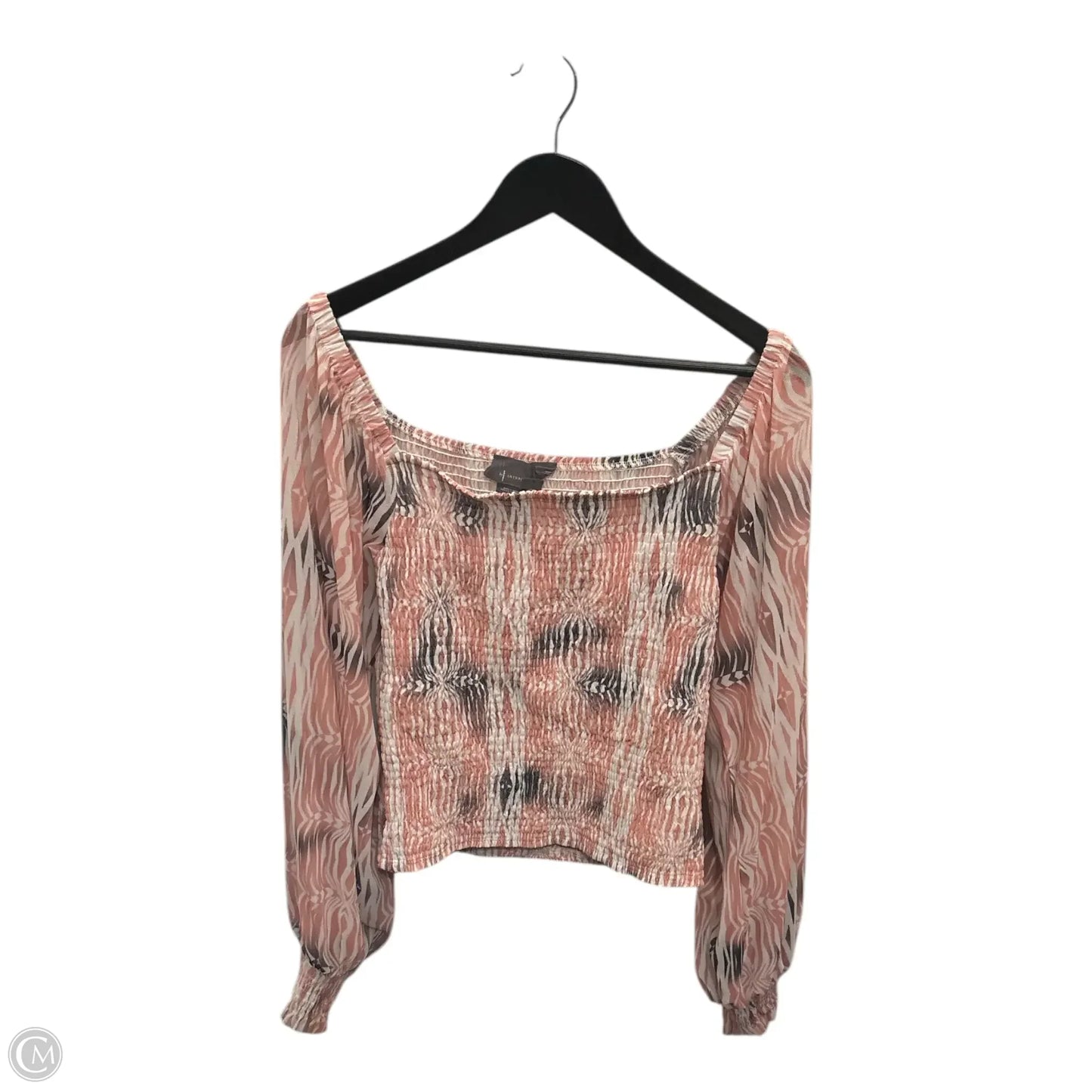 Top Long Sleeve Basic By Anthropologie In Pink, Size: L