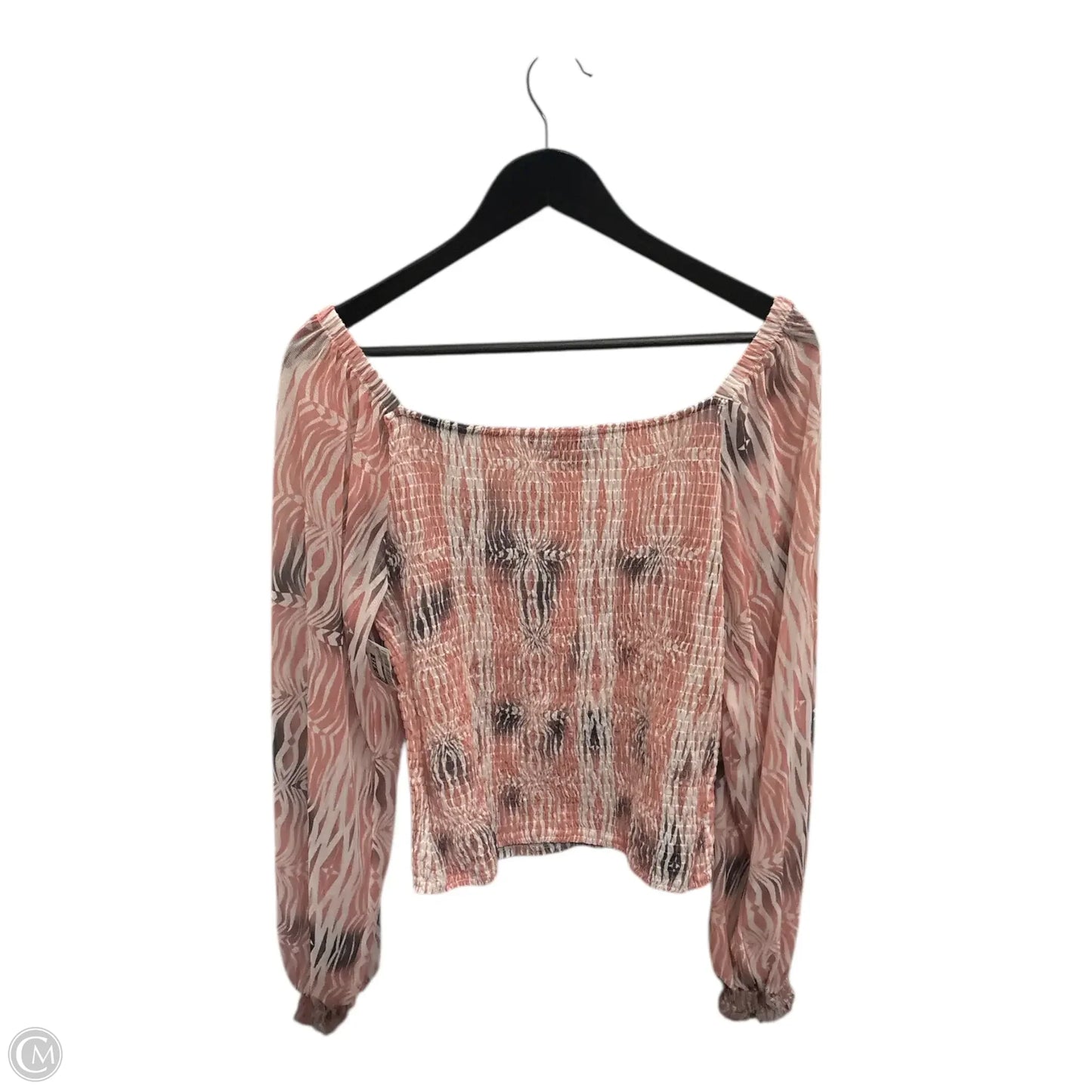 Top Long Sleeve Basic By Anthropologie In Pink, Size: L
