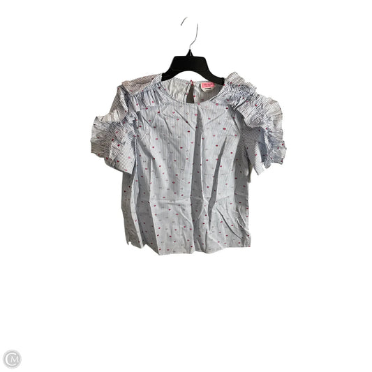 Top Short Sleeve Designer By Kate Spade In Striped Pattern, Size: M