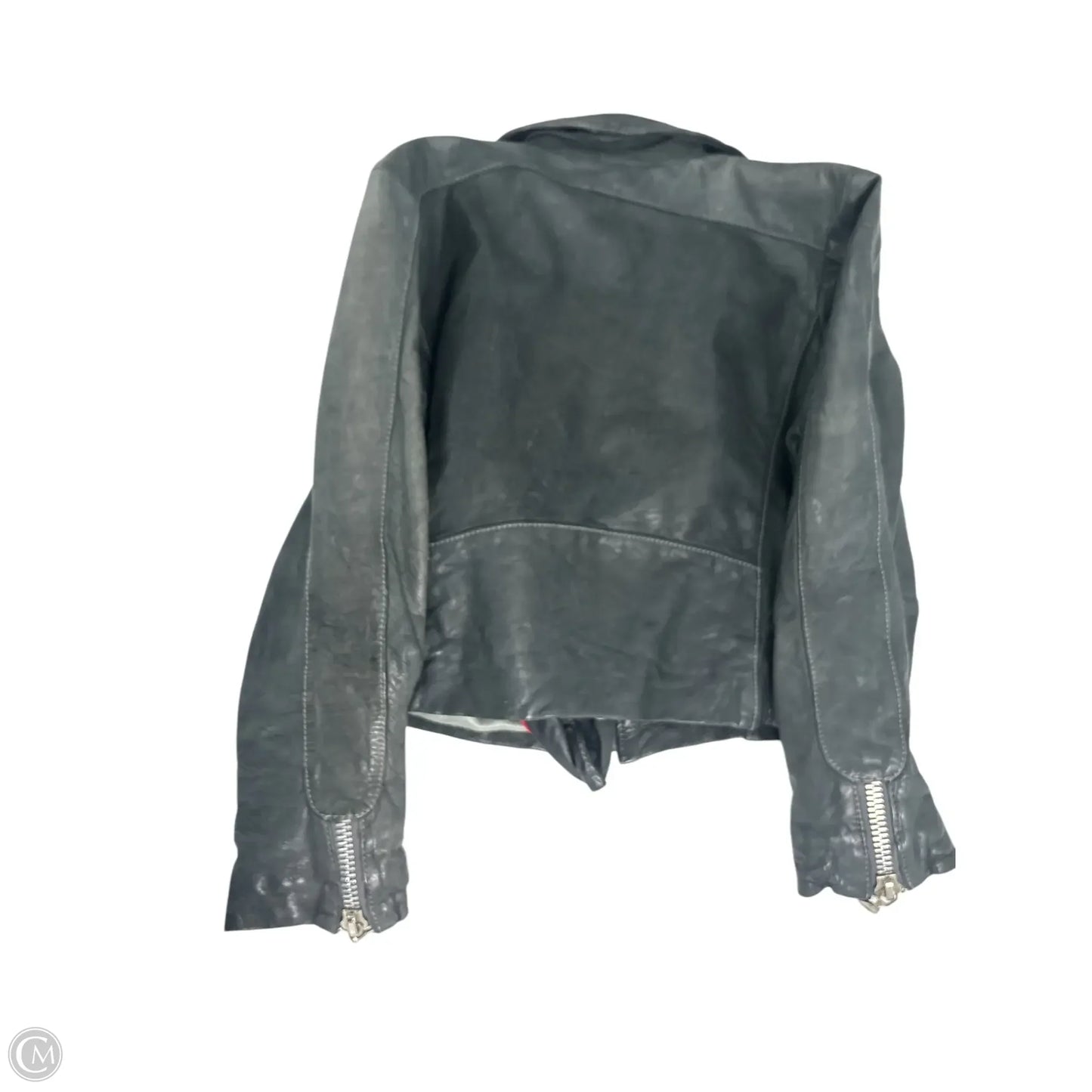 Jacket Leather By Clothes Mentor In Grey, Size: S