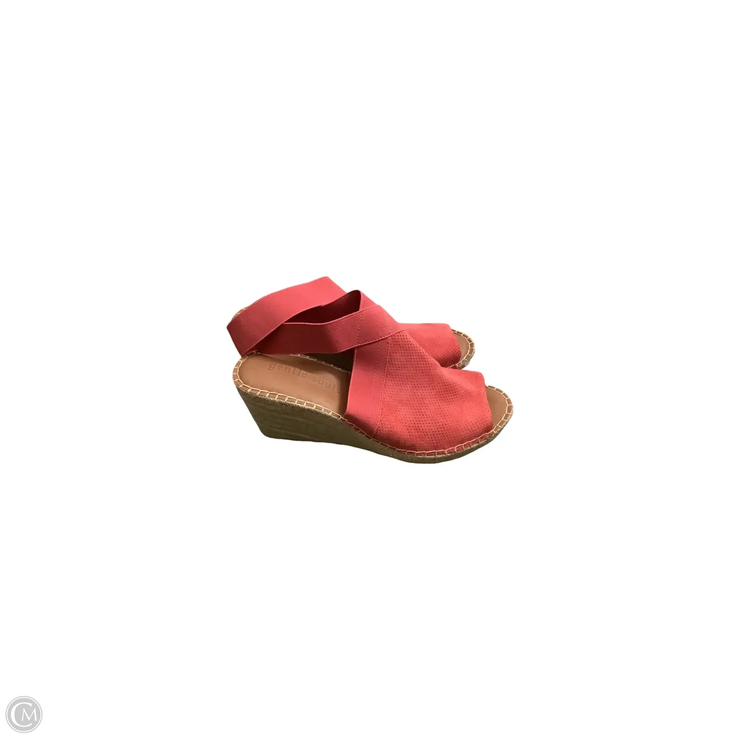 Sandals Heels Wedge By Gentle Souls In Coral, Size: 9.5