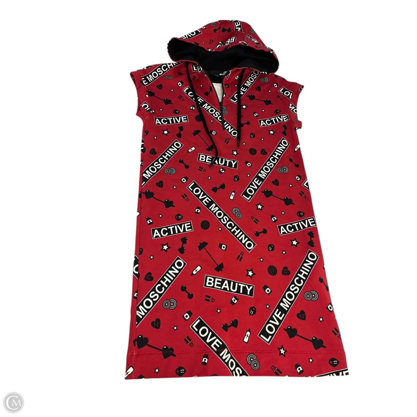 Dress Casual Midi By Love Moschino In Black & Red, Size: 2