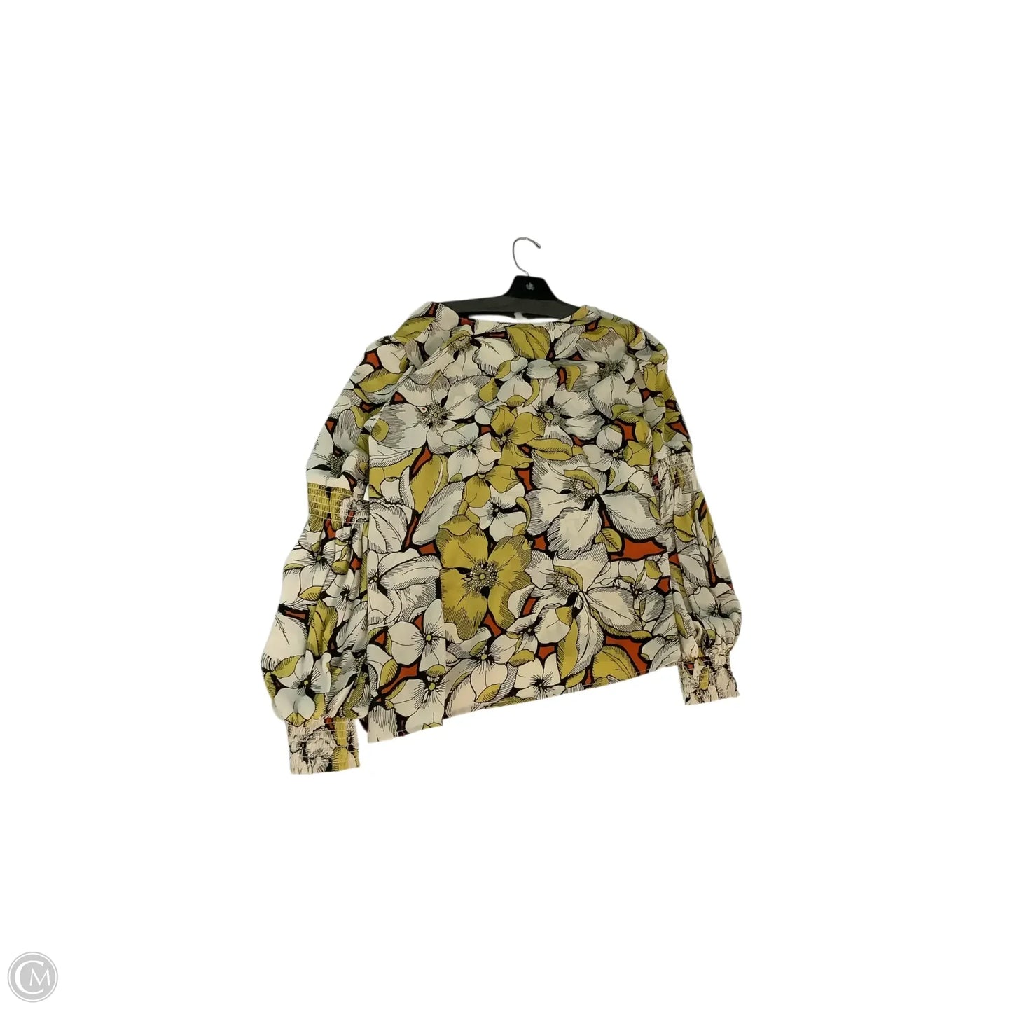 Top Long Sleeve Basic By Cabi In Yellow, Size: M