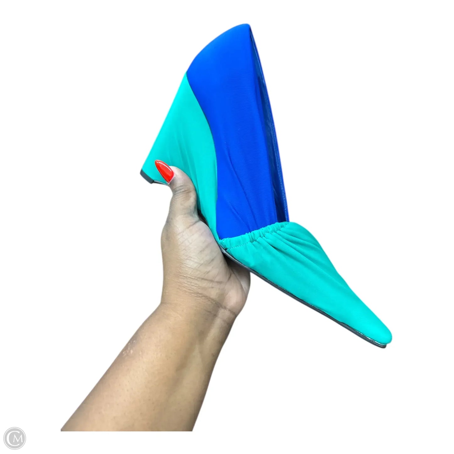 WRAP WEDGE PUMP Shoes Heels Wedge By JW ANDERSON In Blue & Green