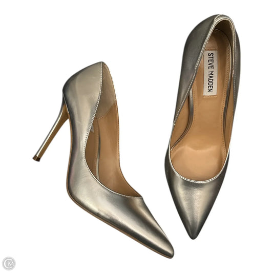 Shoes Heels Stiletto By Steve Madden In Silver, Size: 9