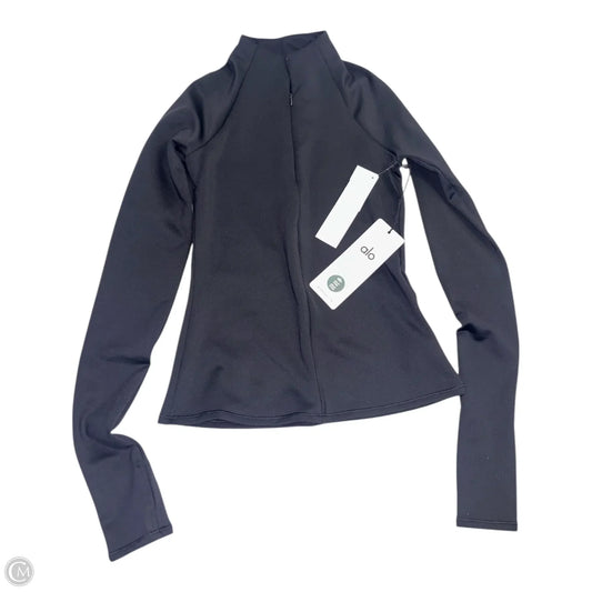 Athletic Top Long Sleeve Collar By Alo In Black, Size: Xs