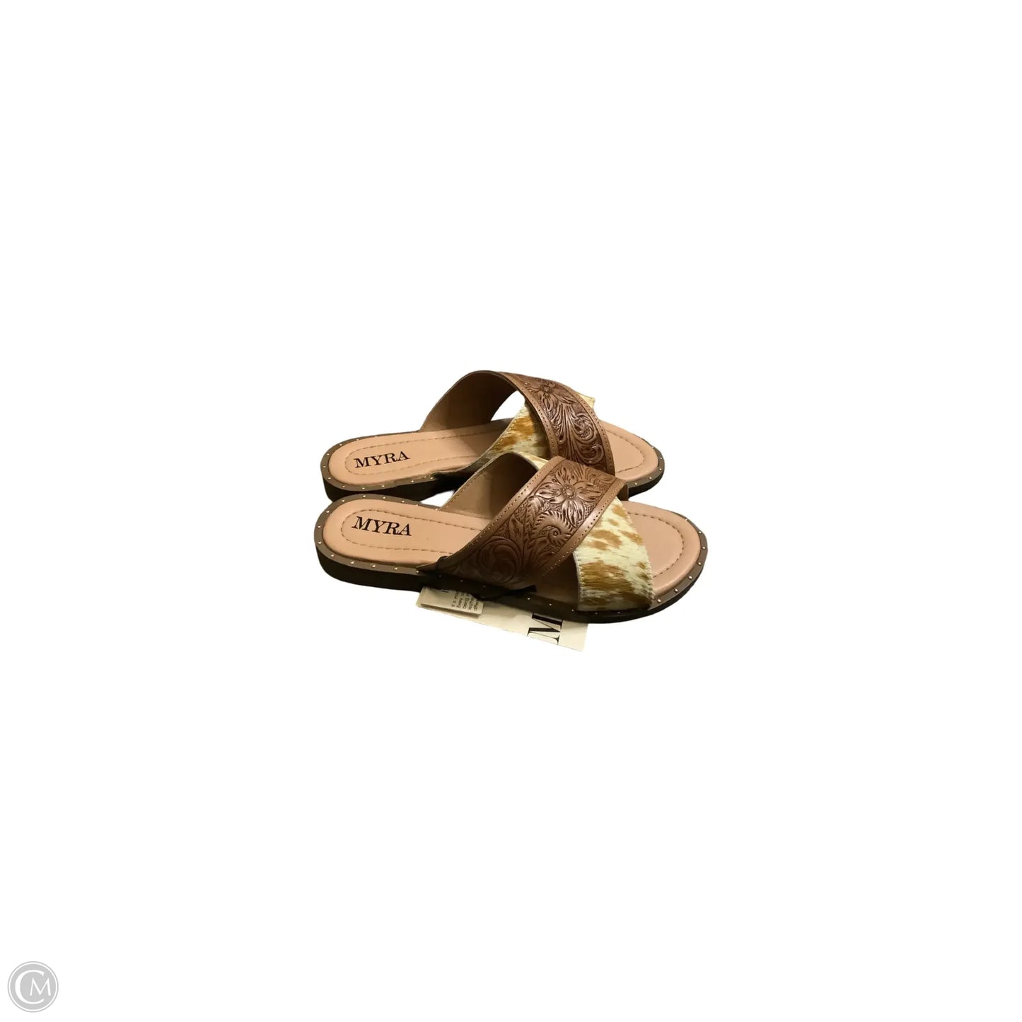 Sandals Flats By Myra In Animal Print, Size: 6