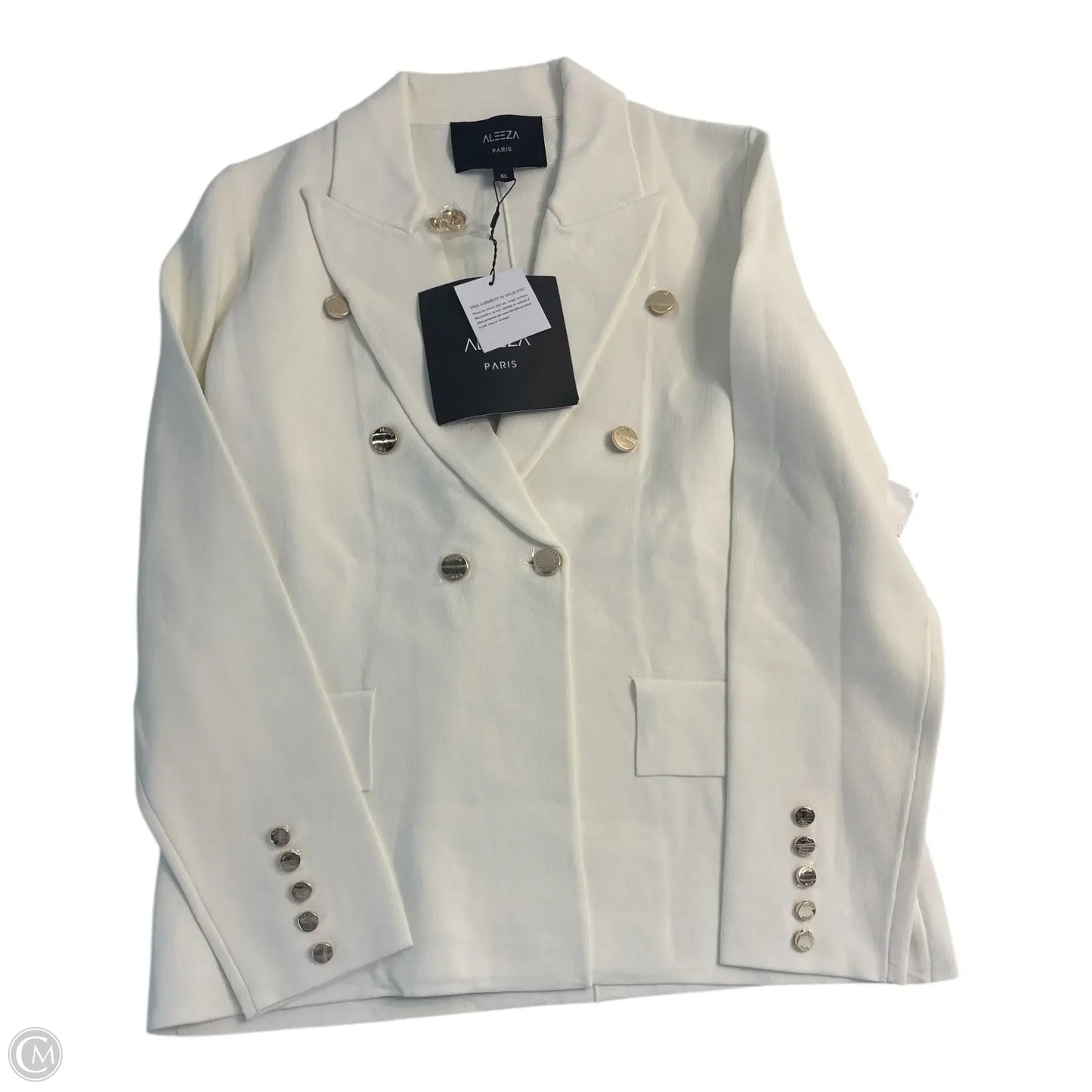 Blazer By Clothes Mentor In White, Size: Xl