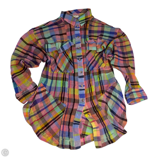 Top Long Sleeve Basic By Pilcro In Plaid Pattern, Size: M