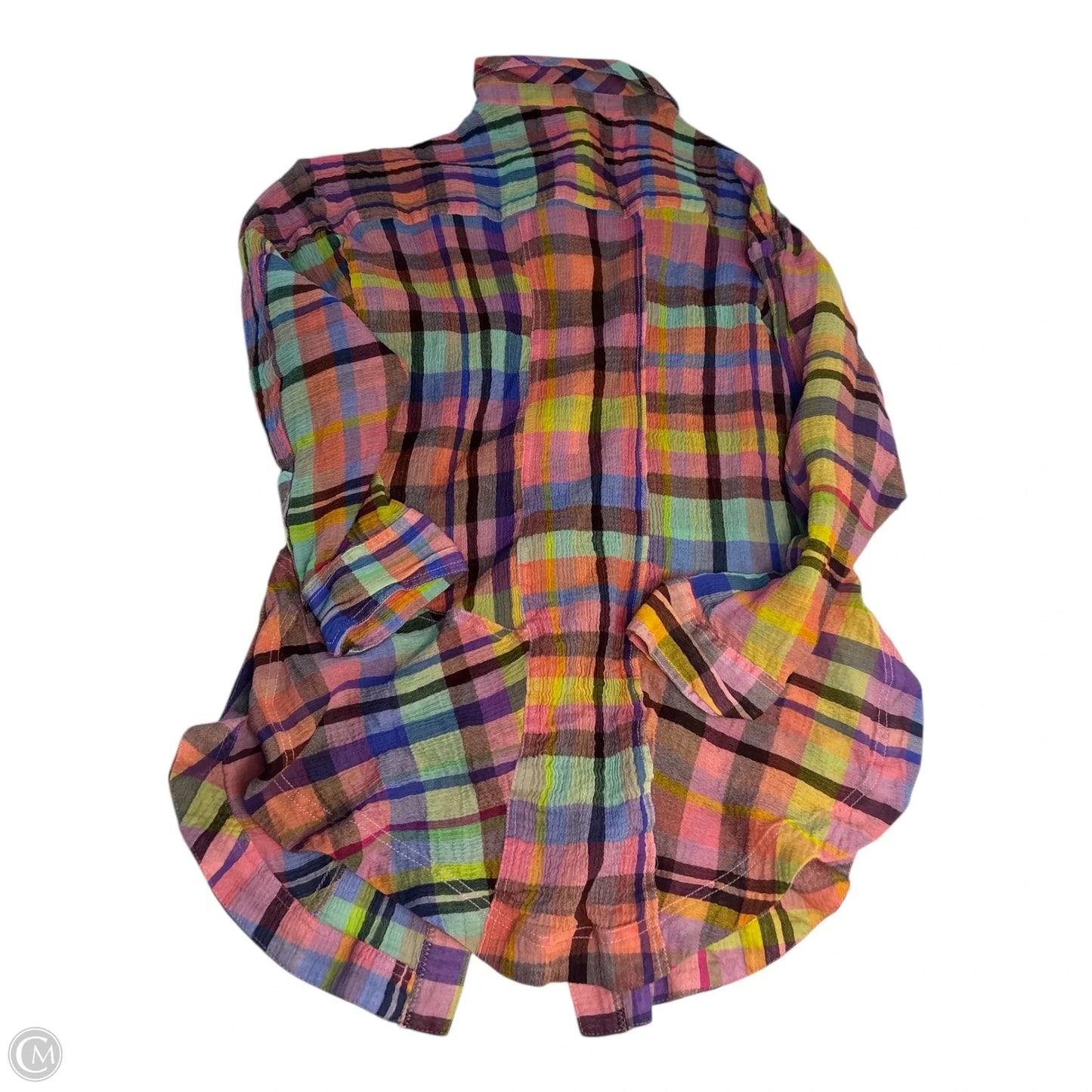 Top Long Sleeve Basic By Pilcro In Plaid Pattern, Size: M