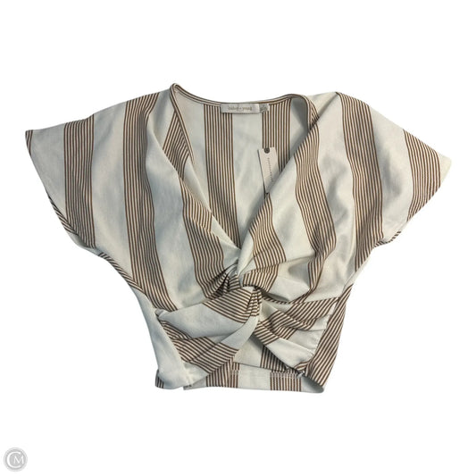 Top Short Sleeve By Bishop + Young In Cream & Tan, Size: S