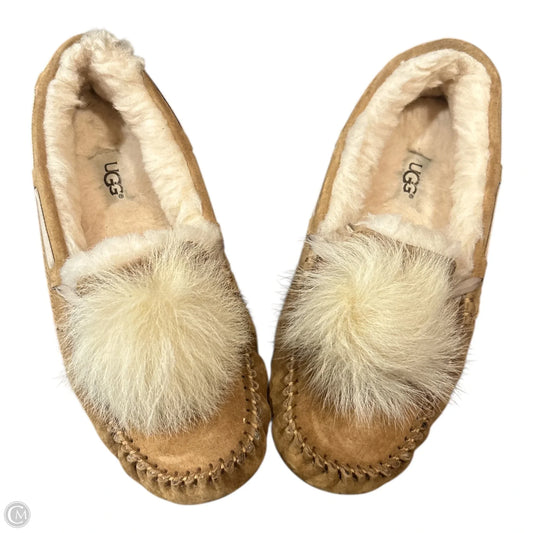 Slippers Designer By Ugg In Tan, Size: 6
