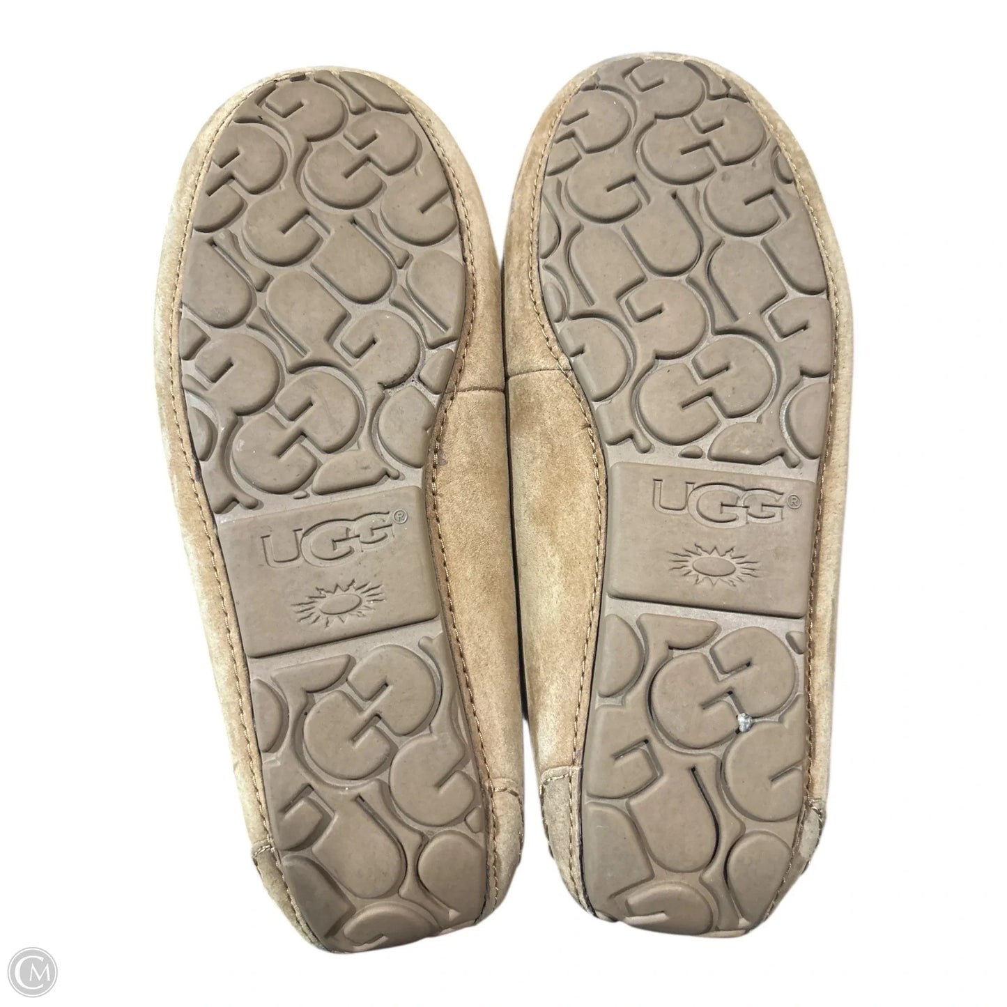 Slippers Designer By Ugg In Tan, Size: 6