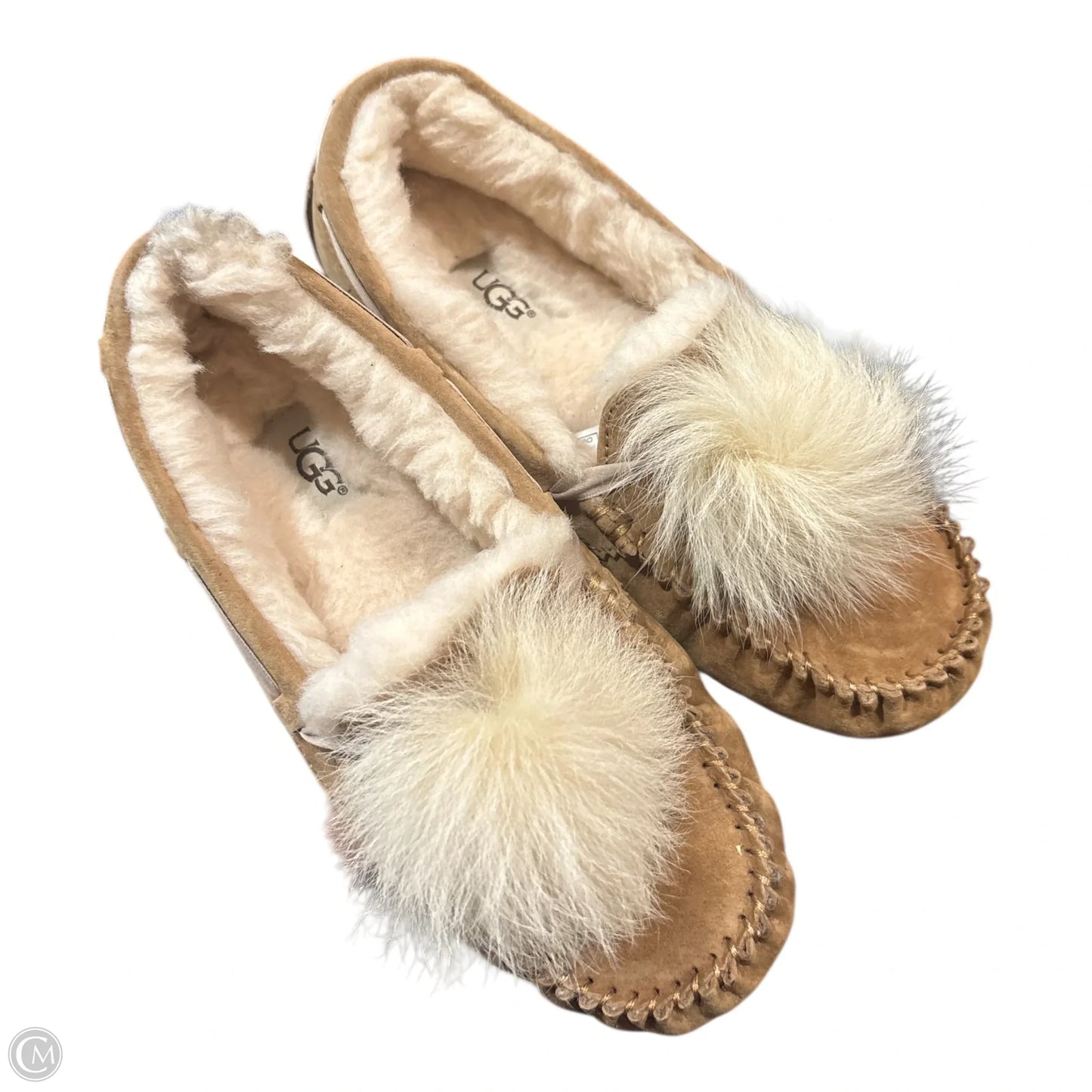 Slippers Designer By Ugg In Tan, Size: 6