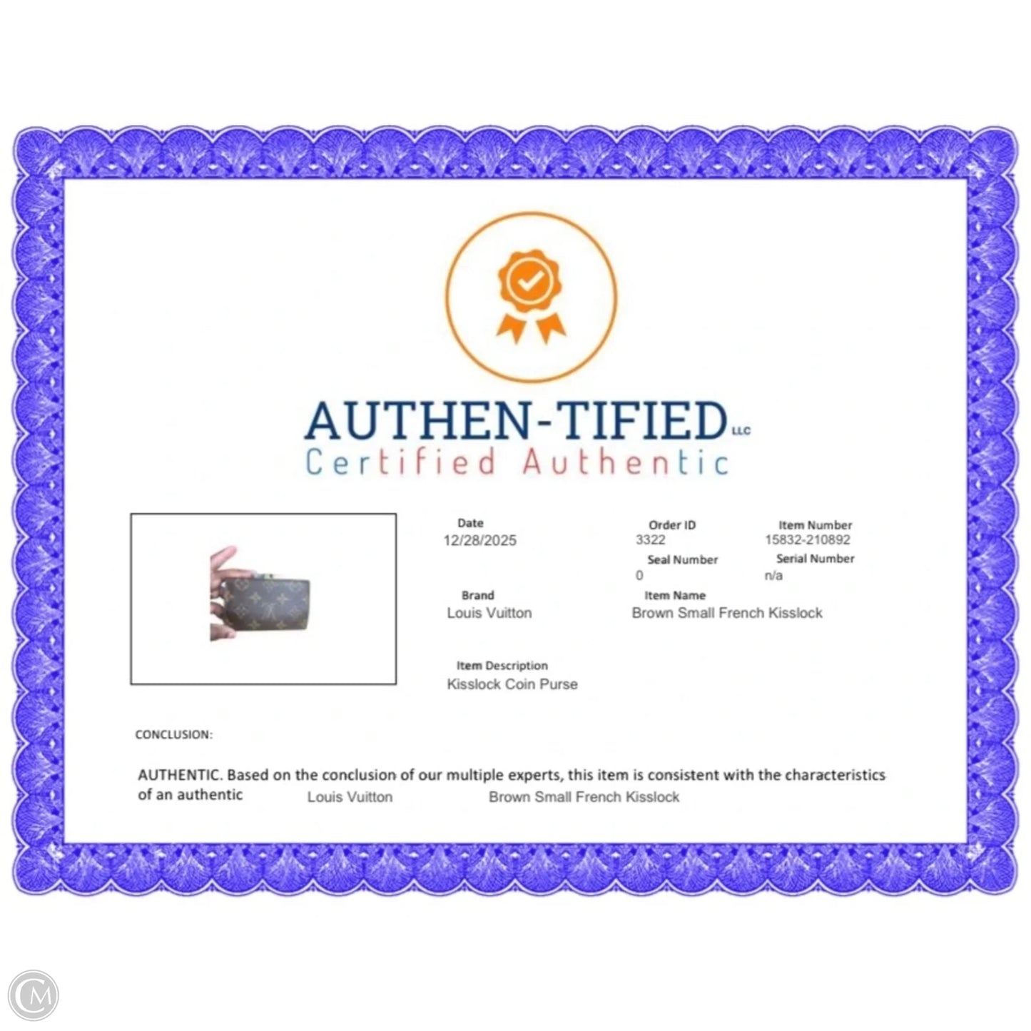 Coin Purse Luxury Designer By Louis Vuitton, Size: Small