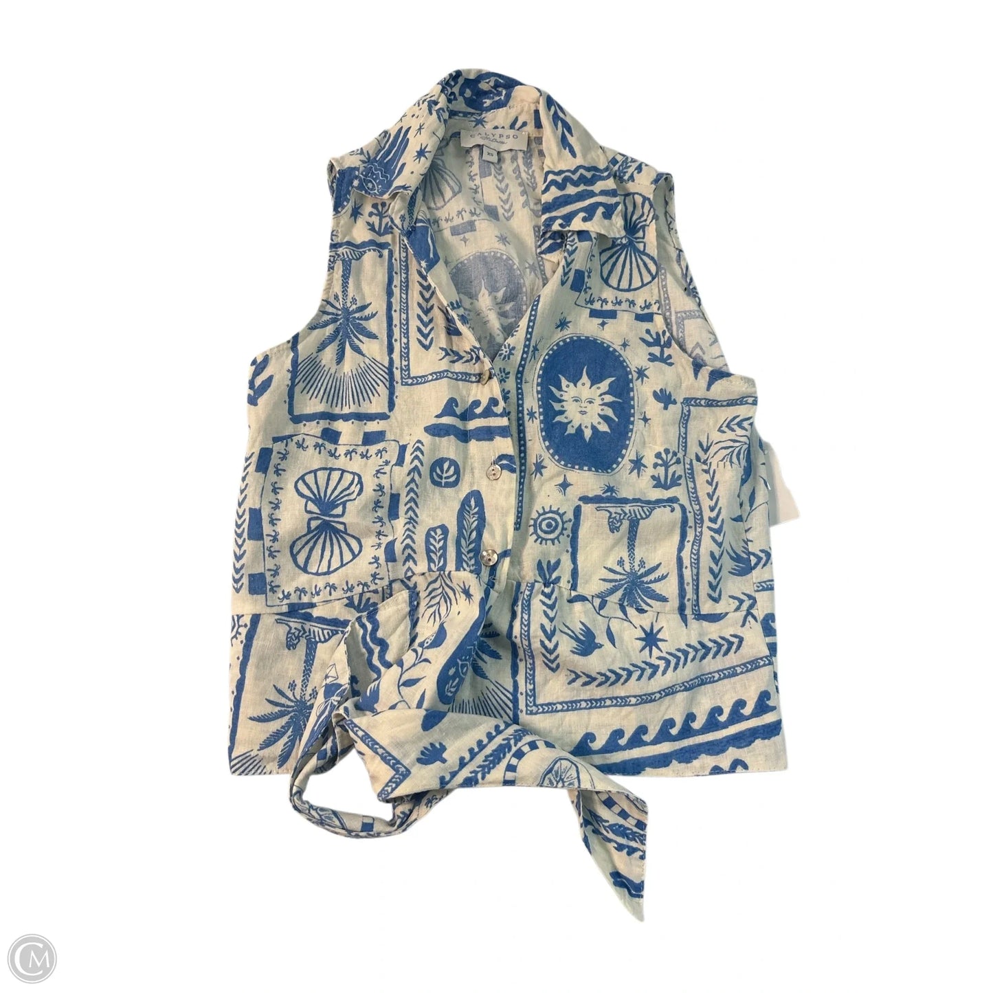 Skirt Set 2pc By Calypso St Barth In Blue & White, Size: S