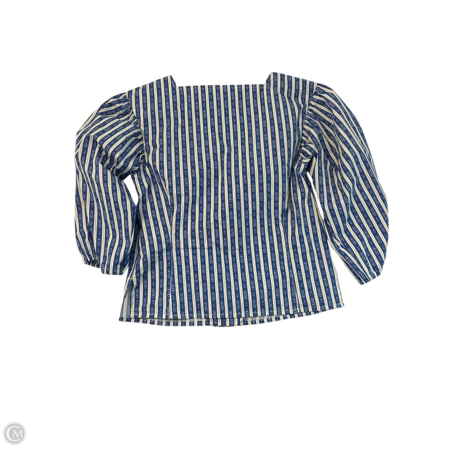 Top Long Sleeve Designer By Tory Burch In Blue & White, Size: 0