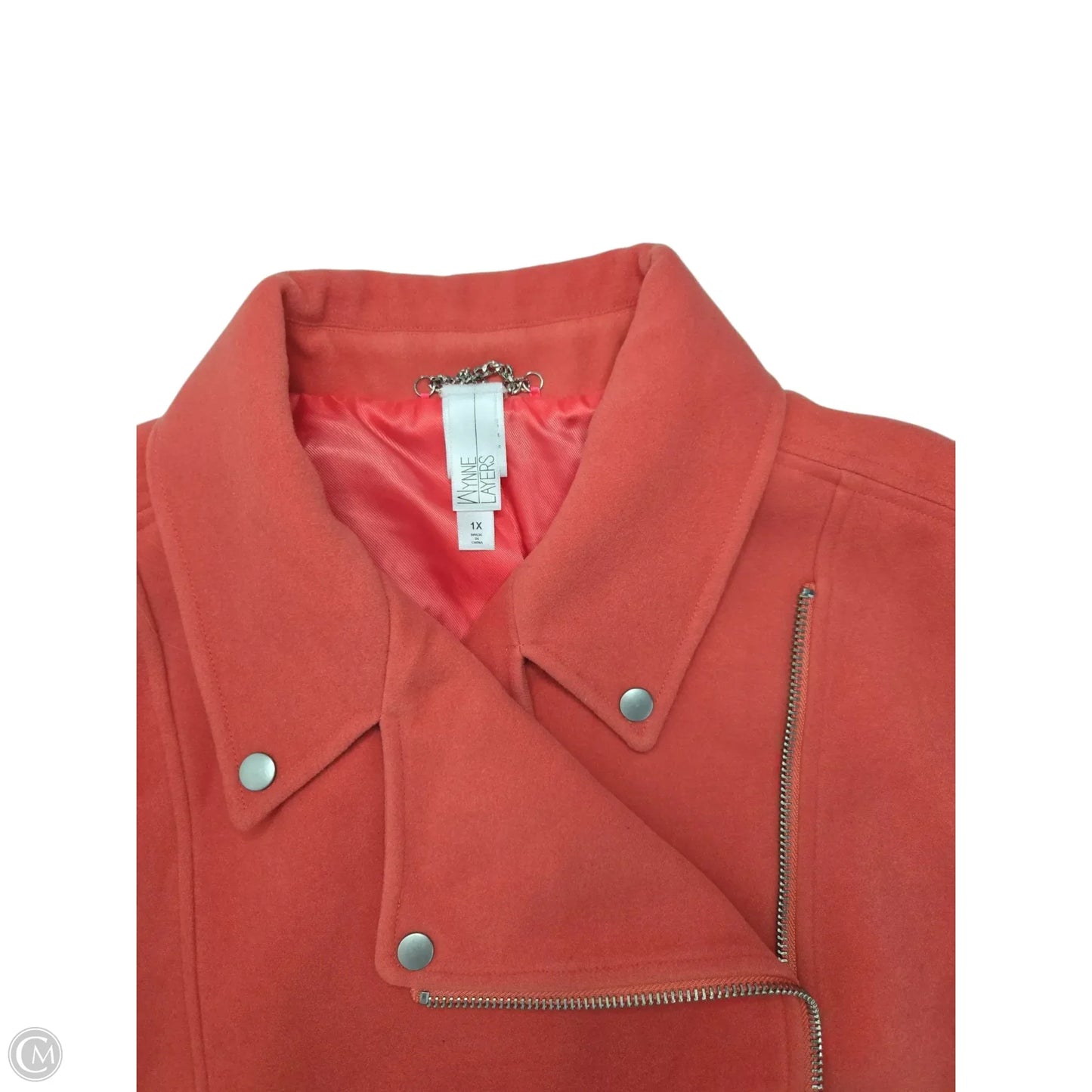 Jacket Moto By Clothes Mentor In Orange, Size: 1x