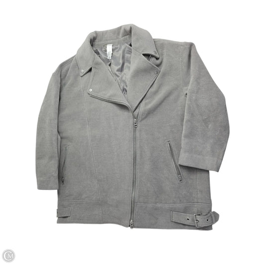 Jacket Moto By Clothes Mentor In Grey, Size: Xl