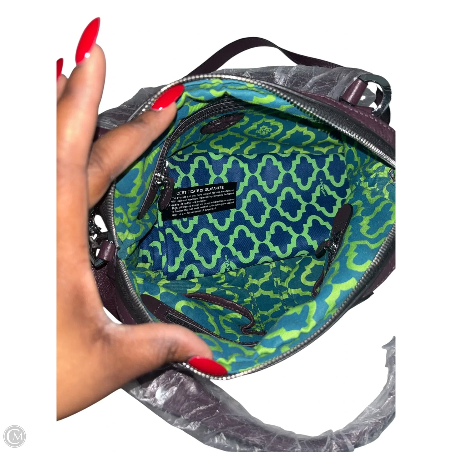 Handbag Leather By Oryany, Size: Medium