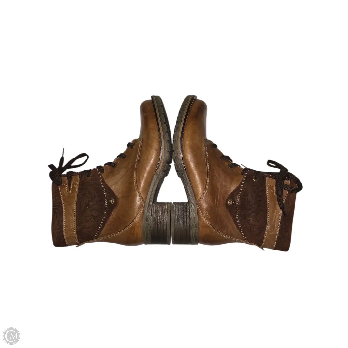 Boots Ankle Flats By Clothes Mentor In Brown, Size: 8