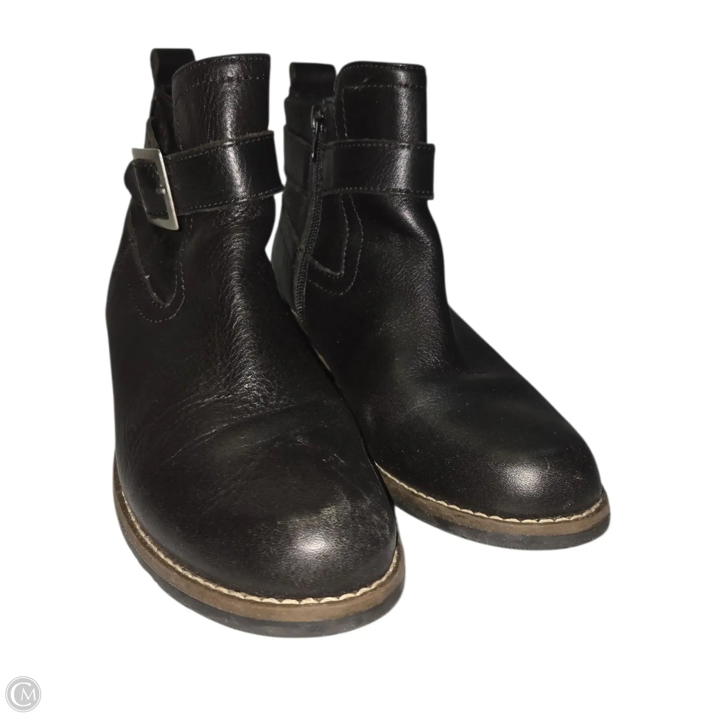 Boots Ankle Flats By Clothes Mentor In Black, Size: 8