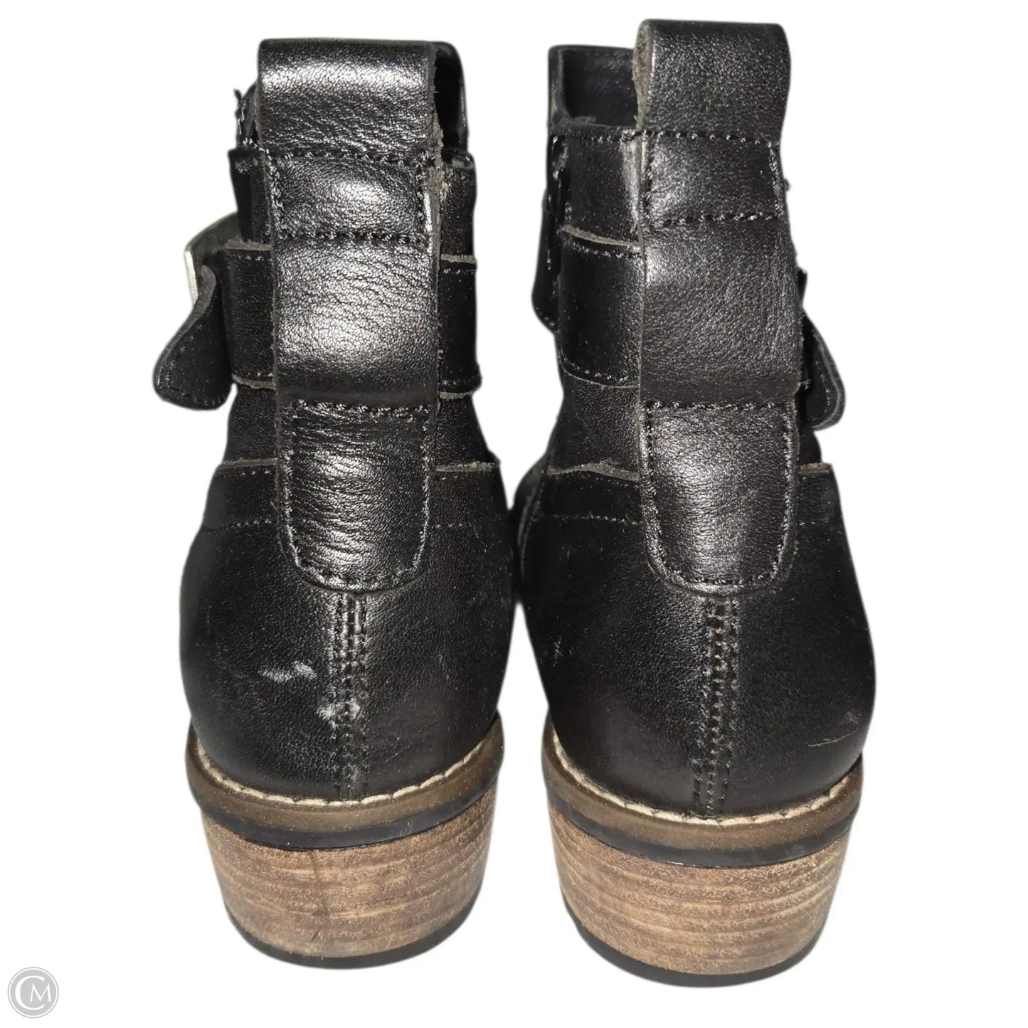 Boots Ankle Flats By Clothes Mentor In Black, Size: 8
