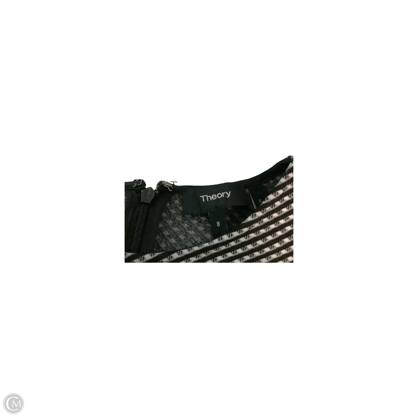 Dress Casual Midi By Theory In Black & White, Size: 8