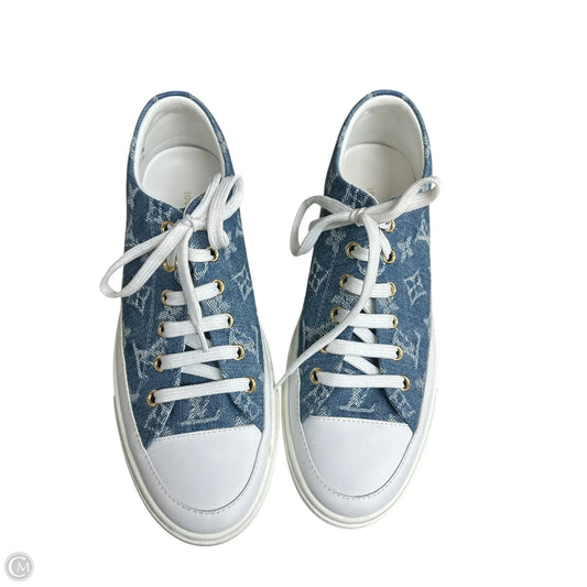 Shoes Luxury Designer By Louis Vuitton In Blue Denim