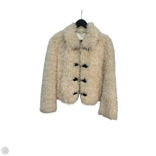 Jacket Faux Fur & Sherpa By Anthropologie In Cream, Size: M