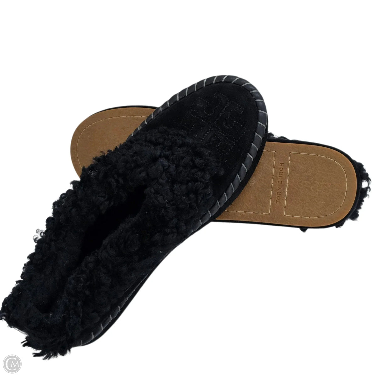 Slippers Designer By Tory Burch In Black, Size: 10