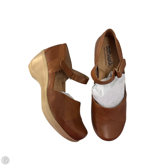 Shoes Heels Wedge By Clothes Mentor In Tan, Size: 11