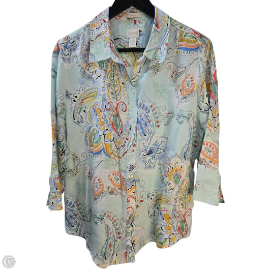 Top Long Sleeve Basic By Chicos In Aqua, Size: Xl