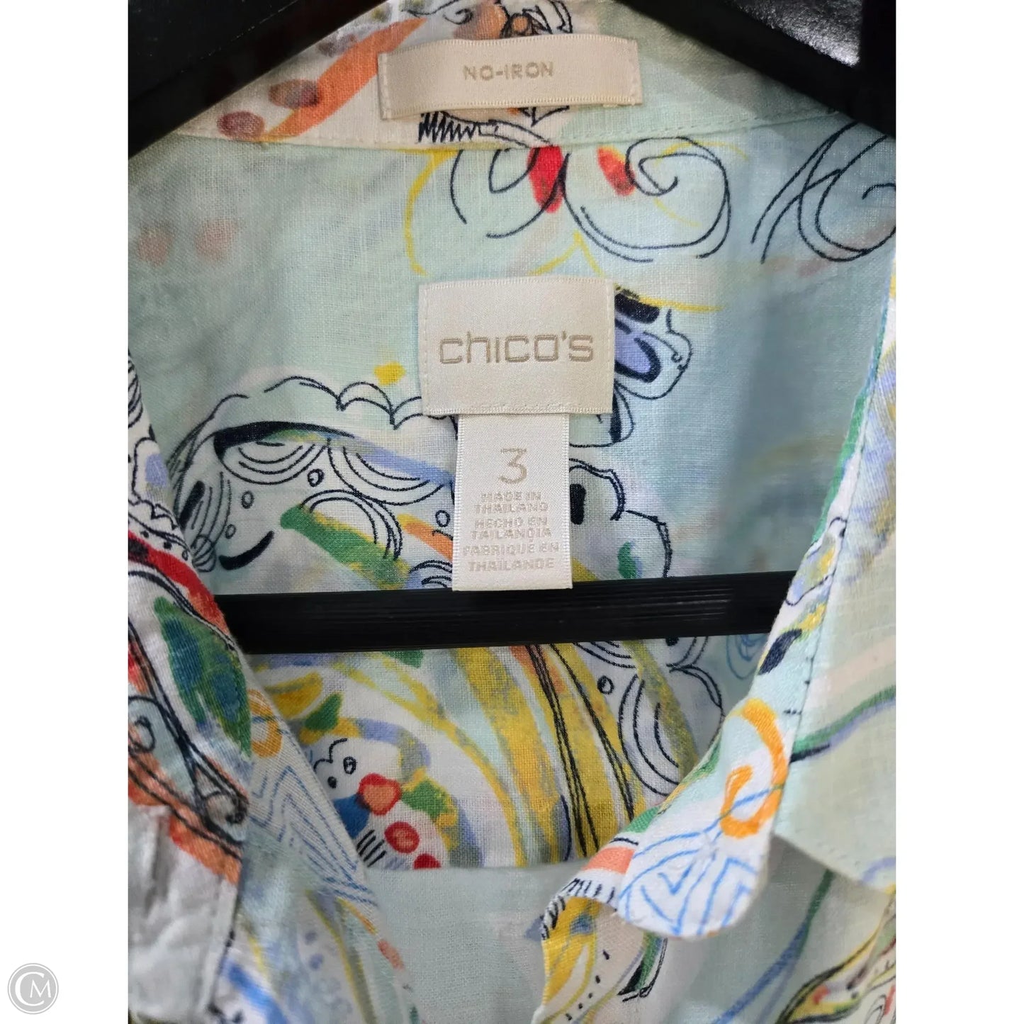 Top Long Sleeve Basic By Chicos In Aqua, Size: Xl