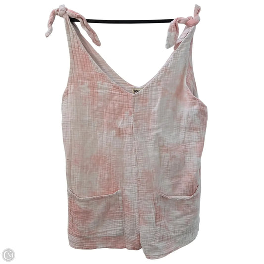 Romper By Mumu In Pink & White, Size: M