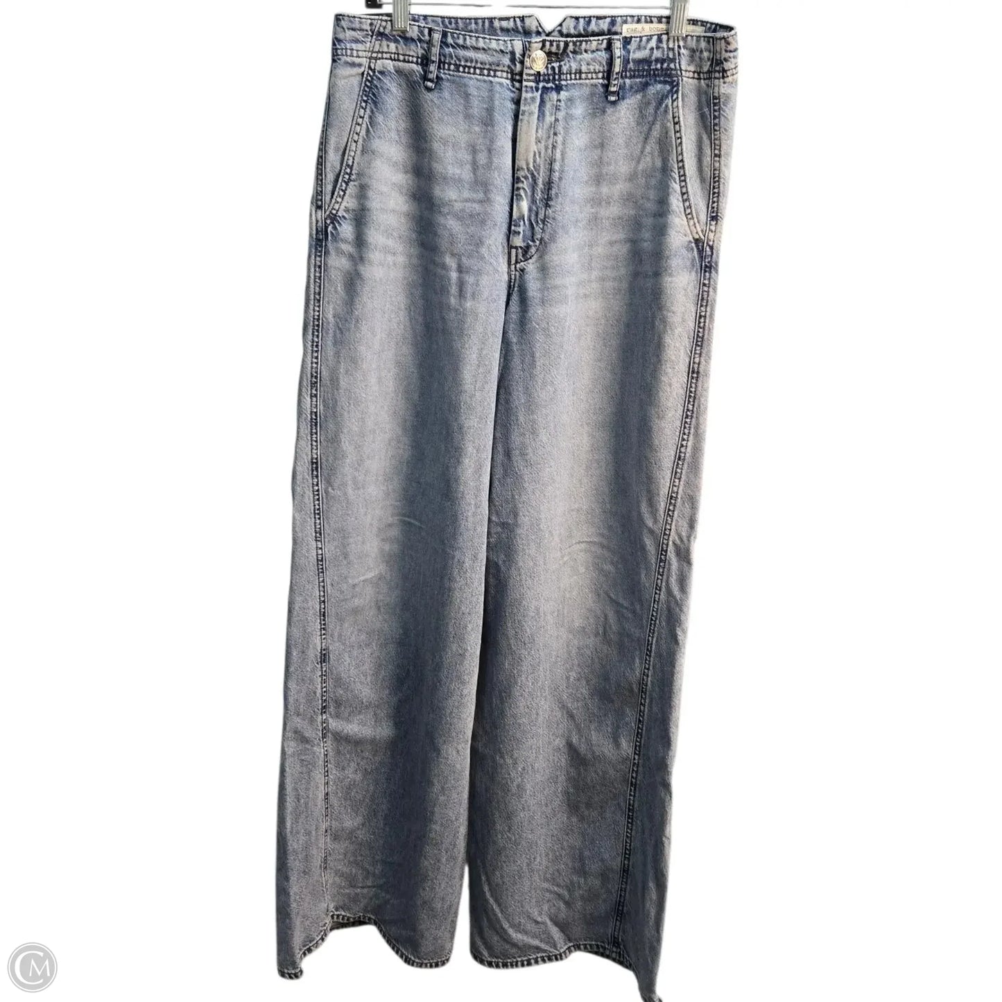 Jeans Wide Leg By Rag And Bone In Blue, Size: 10