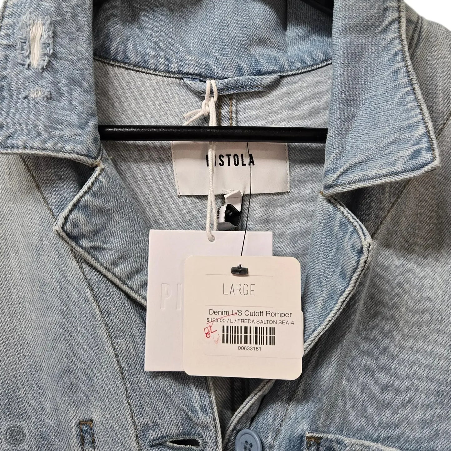 Romper By Pistola In Blue Denim, Size: L