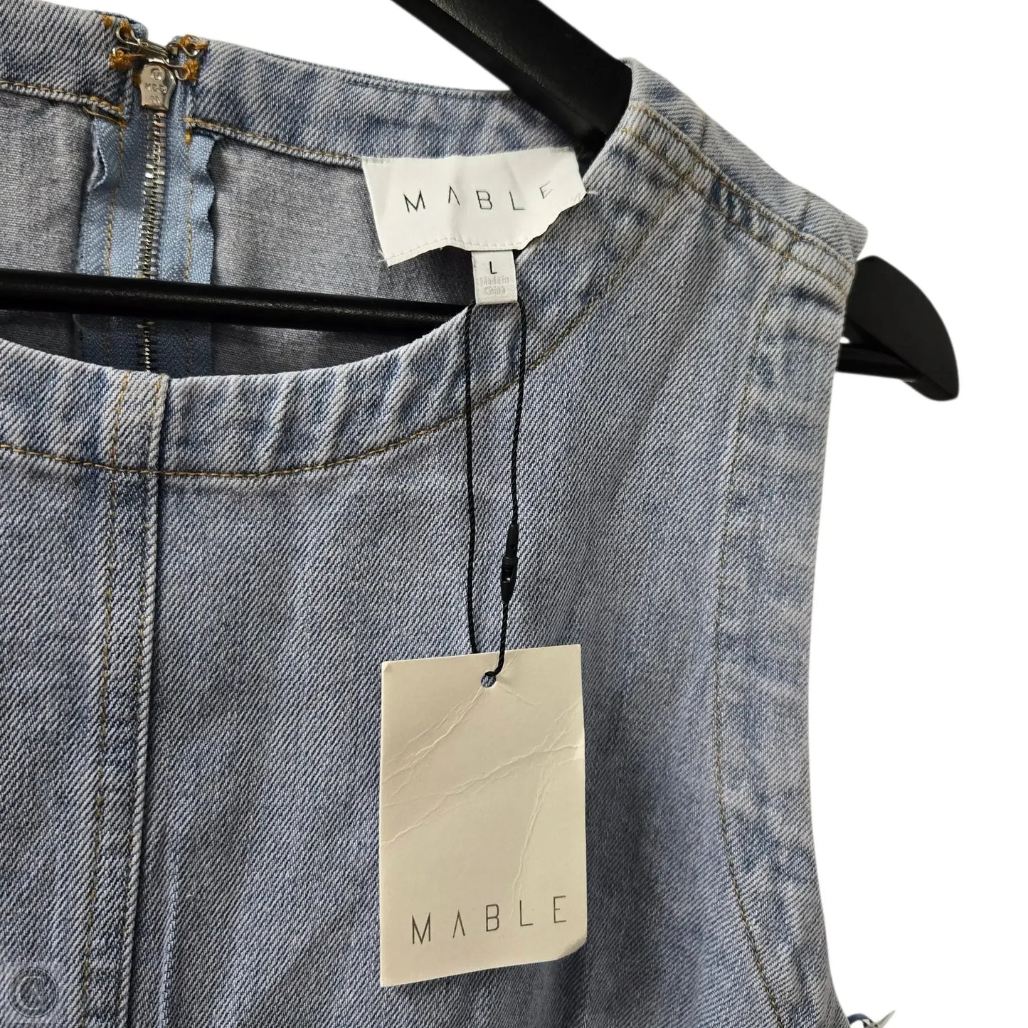 Dress Casual Short By Mable In Blue Denim, Size: L