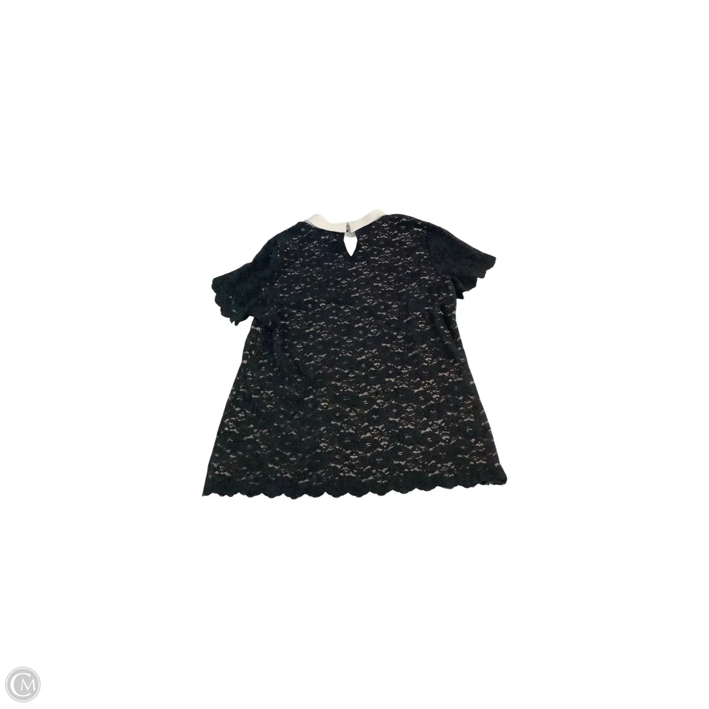 Top Short Sleeve Designer By Karl Lagerfeld In Black, Size: Large