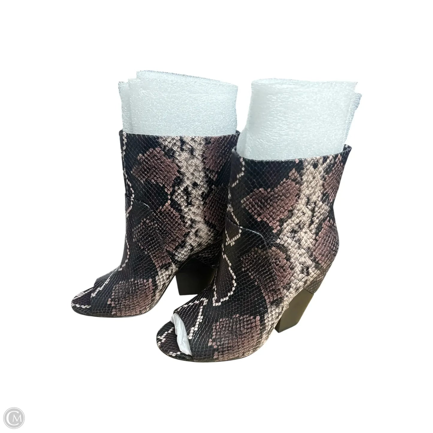 Boots Ankle Heels By Vince Camuto In Snakeskin Print, Size: 6