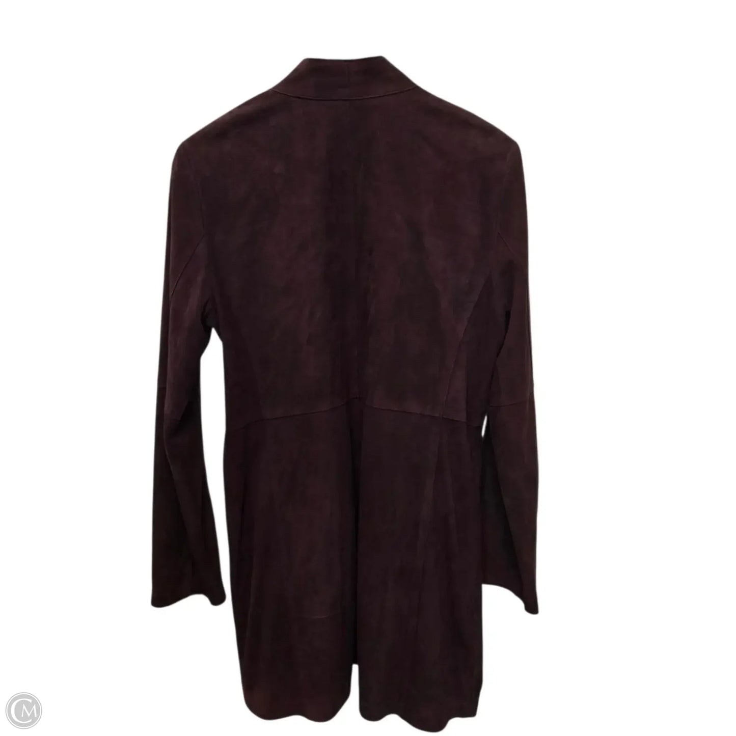 Jacket Leather By Eileen Fisher In Maroon, Size: M